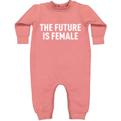 The Future Is Female Feminism graphic on Toddler Hoodie and Baby Fleece Onesie in Mauve alternate view 2