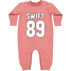 Swift 89 Birth Year Music Fan Era Poets Department Lover Toddler Hoodie And Infant Fleece Romper Mauve