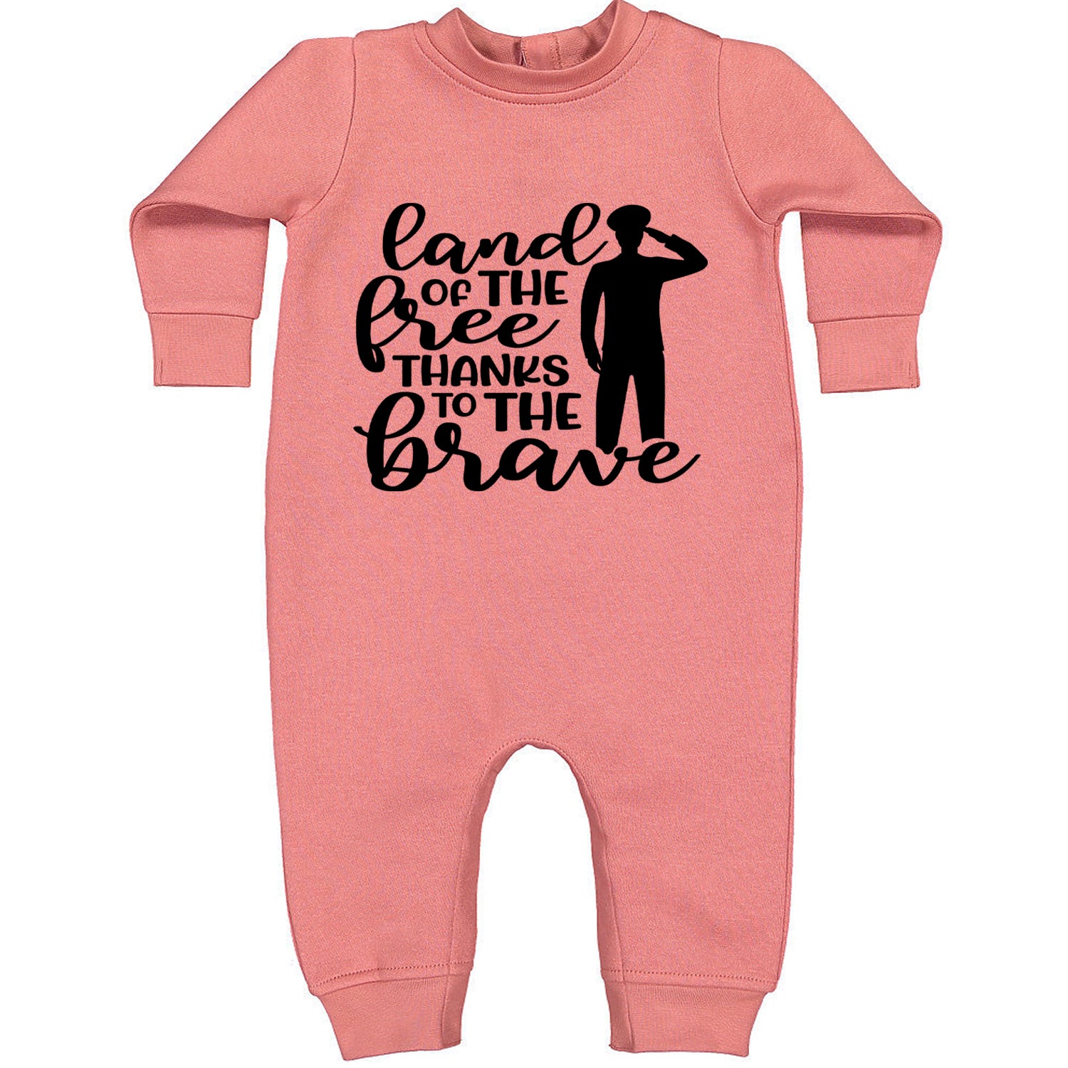 Land Of The Free Thanks To The Brave Veterans Toddler Hoodie And Infant Fleece Romper Mauve