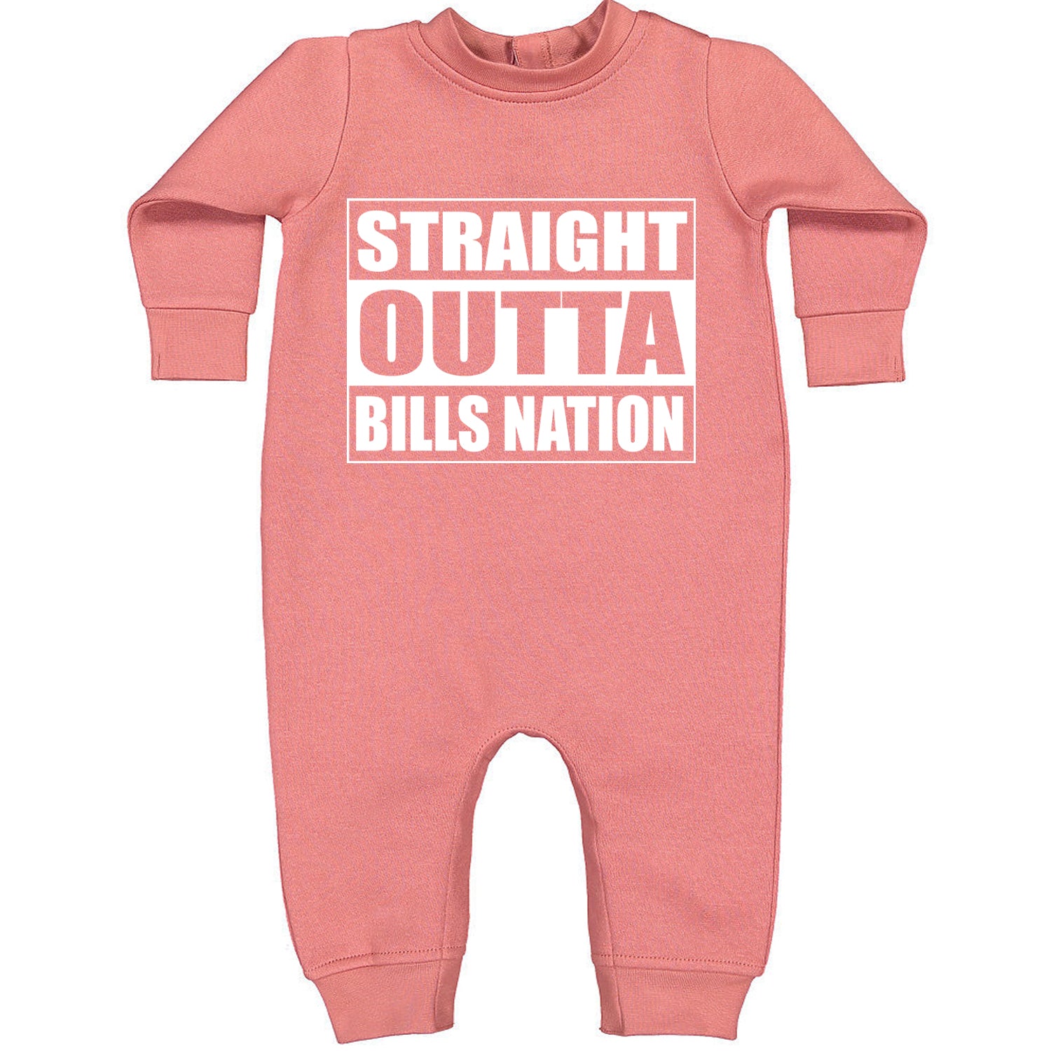 Straight Outta Bills Nation  Toddler Hoodie And Infant Fleece Romper Mauve