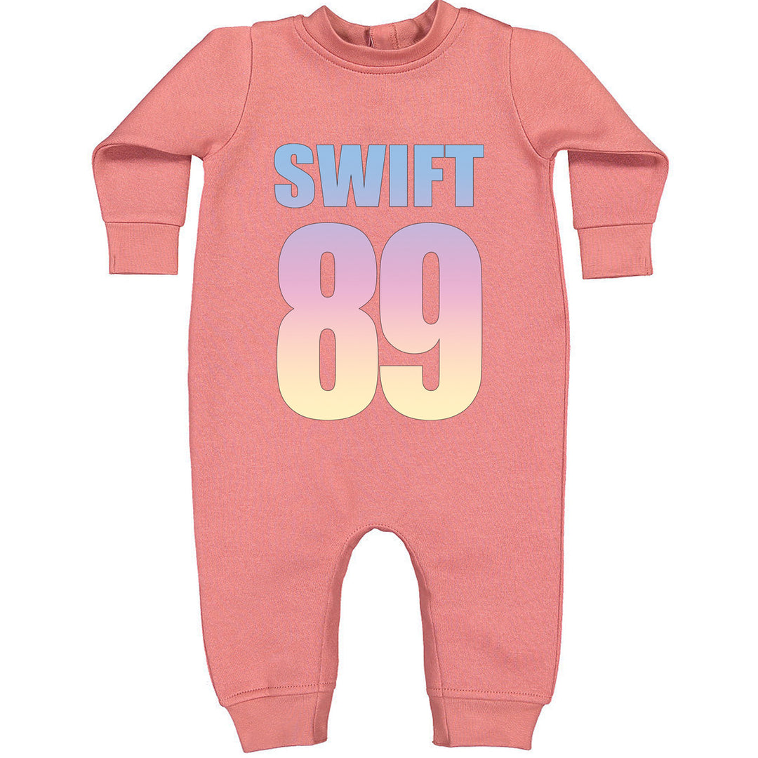 Lover Era Swift 89 Birth Year Music Fan TTPD Toddler Hoodie And Infant Fleece Romper Mauve