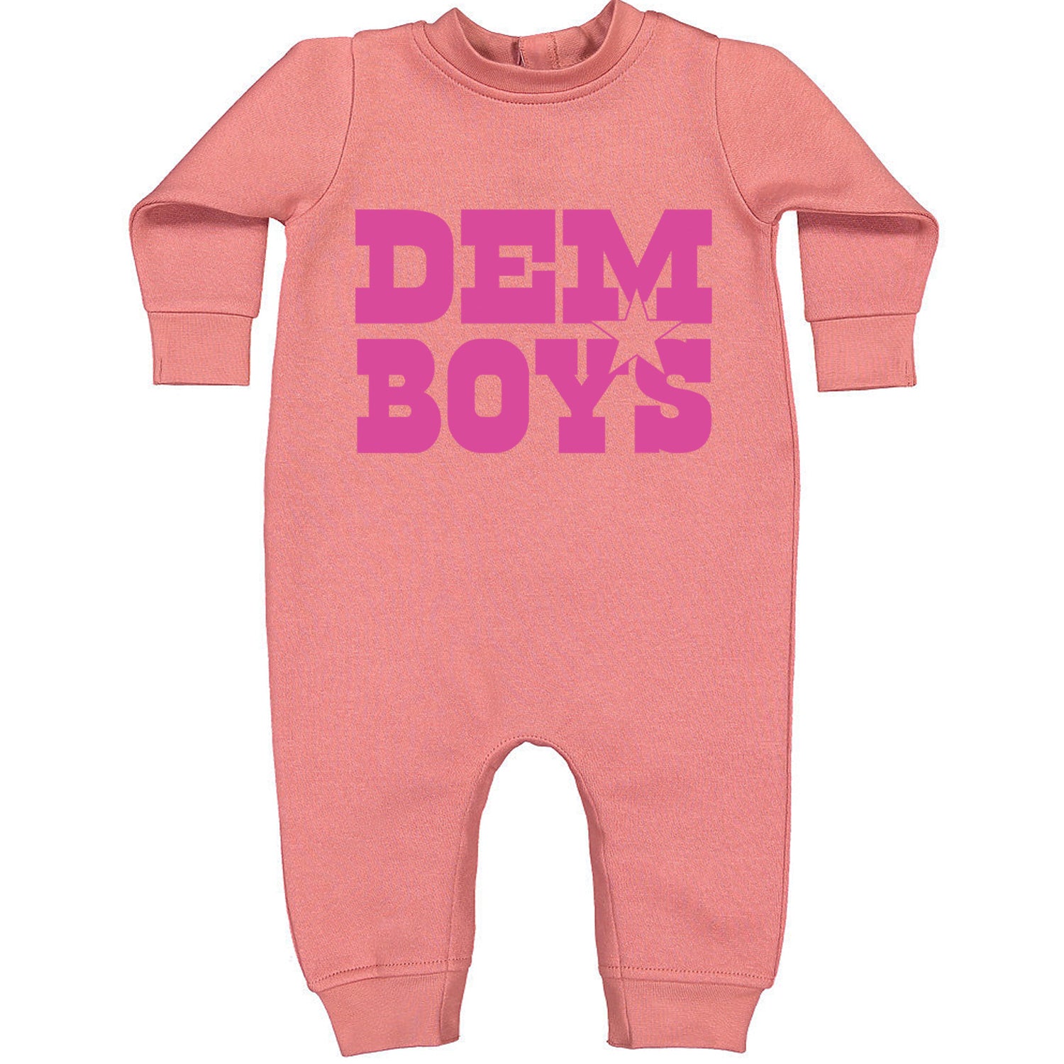 Dem Boys Hot Pink Dallas  Toddler Hoodie And Infant Fleece Romper Mauve