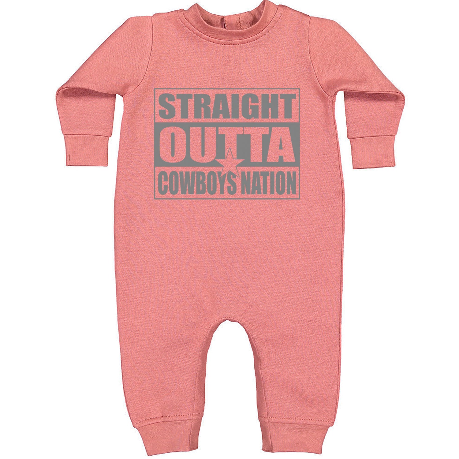 Straight Outta Cowboys Nation   Toddler Hoodie And Infant Fleece Romper Mauve