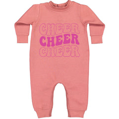 Cheer Cheer Cheer Toddler Hoodie And Infant Fleece Romper Mauve