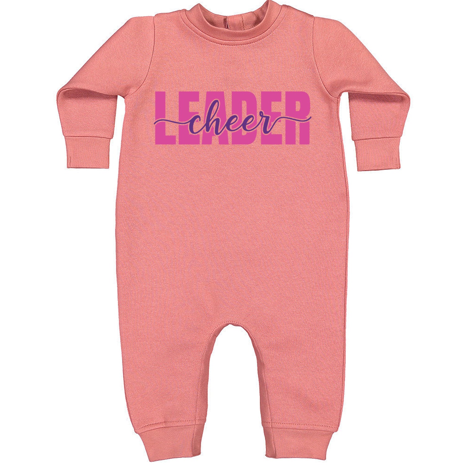 Cheerleader Script Style Toddler Hoodie And Infant Fleece Romper Mauve