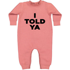I Told Ya Challenger Black Print Toddler Hoodie And Infant Fleece Romper Mauve
