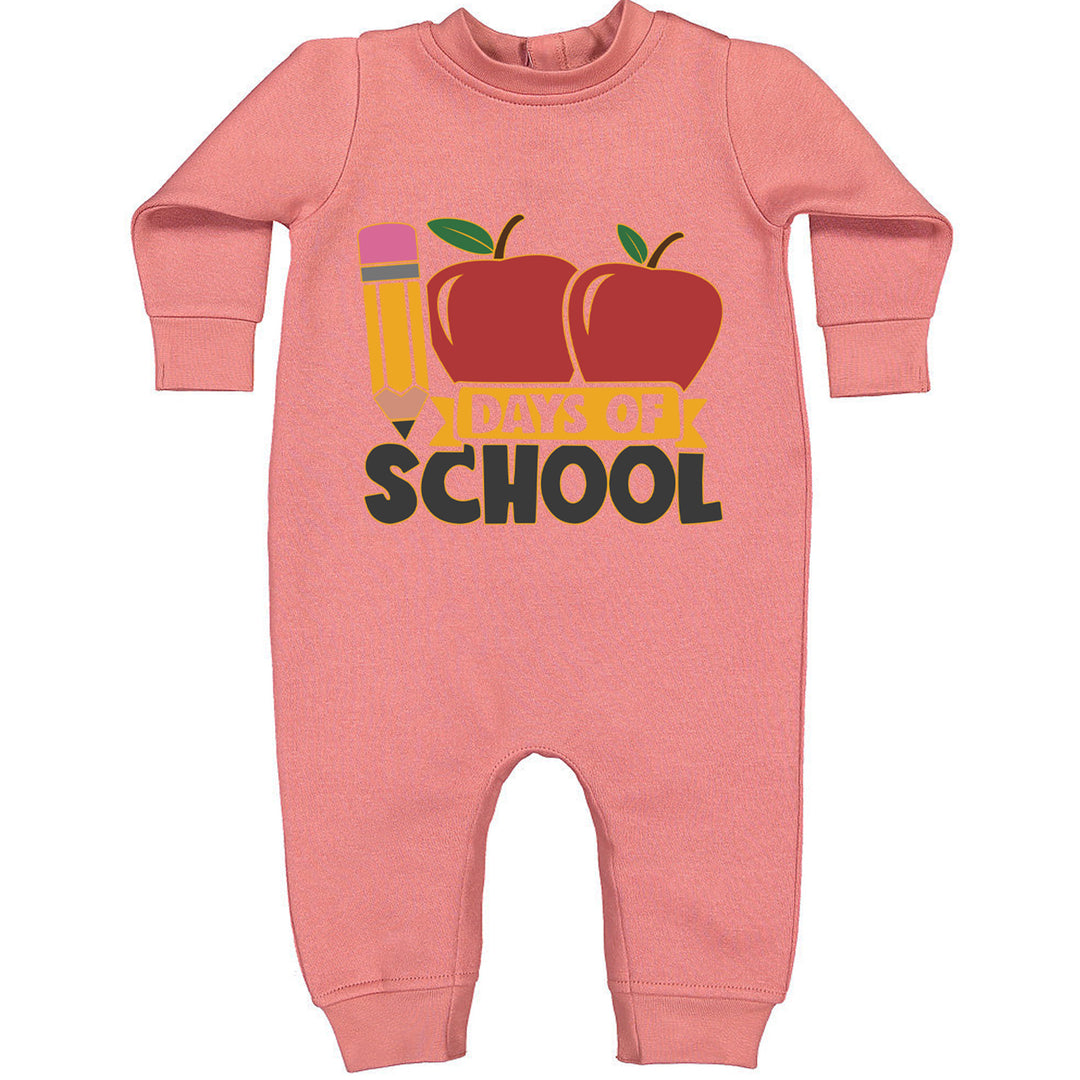 100 Days Of School Apple Pencil Toddler Hoodie And Infant Fleece Romper Mauve