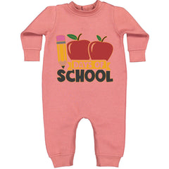 100 Days Of School Apple Pencil Toddler Hoodie And Infant Fleece Romper Mauve