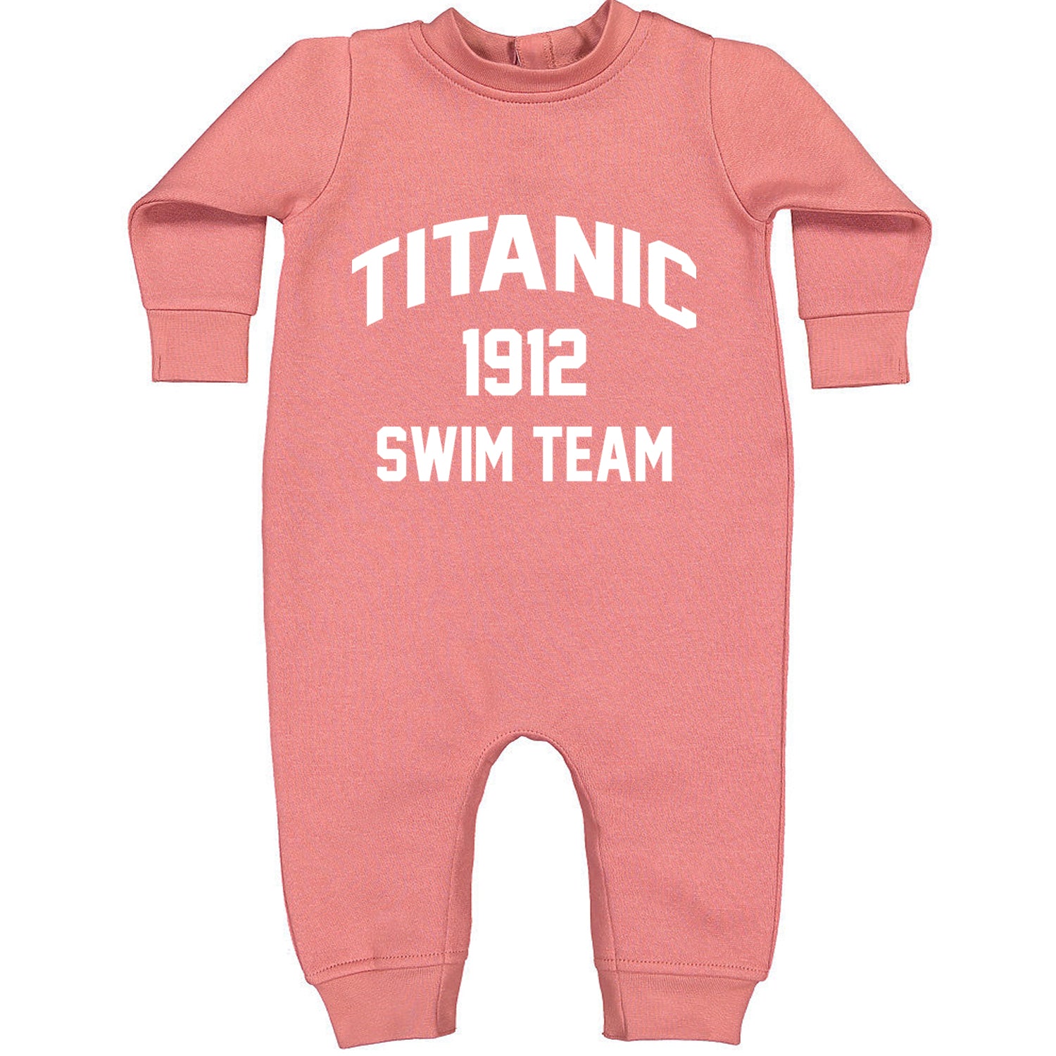 Titanic Swim Team 1912 Funny Cruise Toddler Hoodie And Infant Fleece Romper Mauve