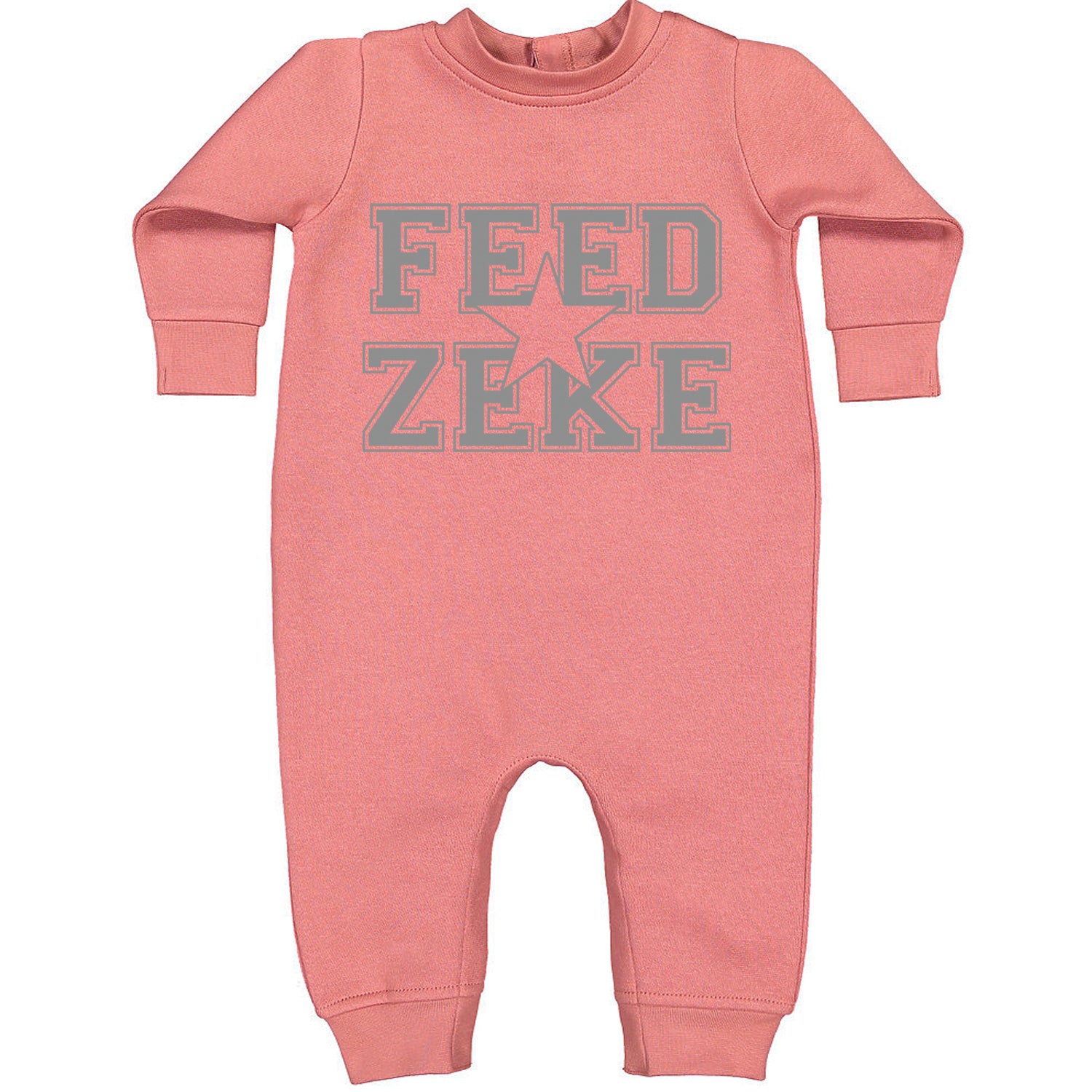 Feed Zeke Football Toddler Hoodie And Infant Fleece Romper Mauve