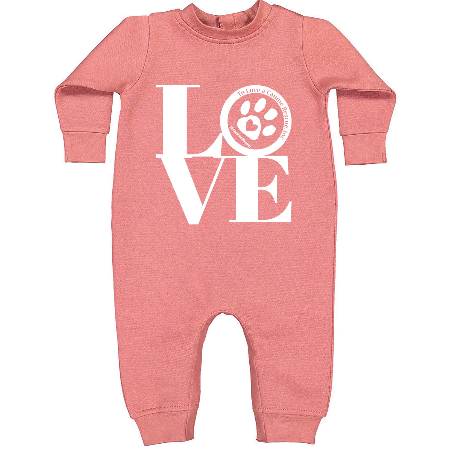 TLC LOVE Dog Rescue Toddler Hoodie And Infant Fleece Romper Mauve