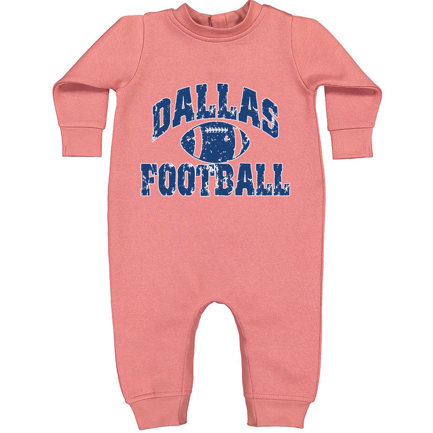 Dallas Distressed Football Toddler Hoodie And Infant Fleece Romper Mauve