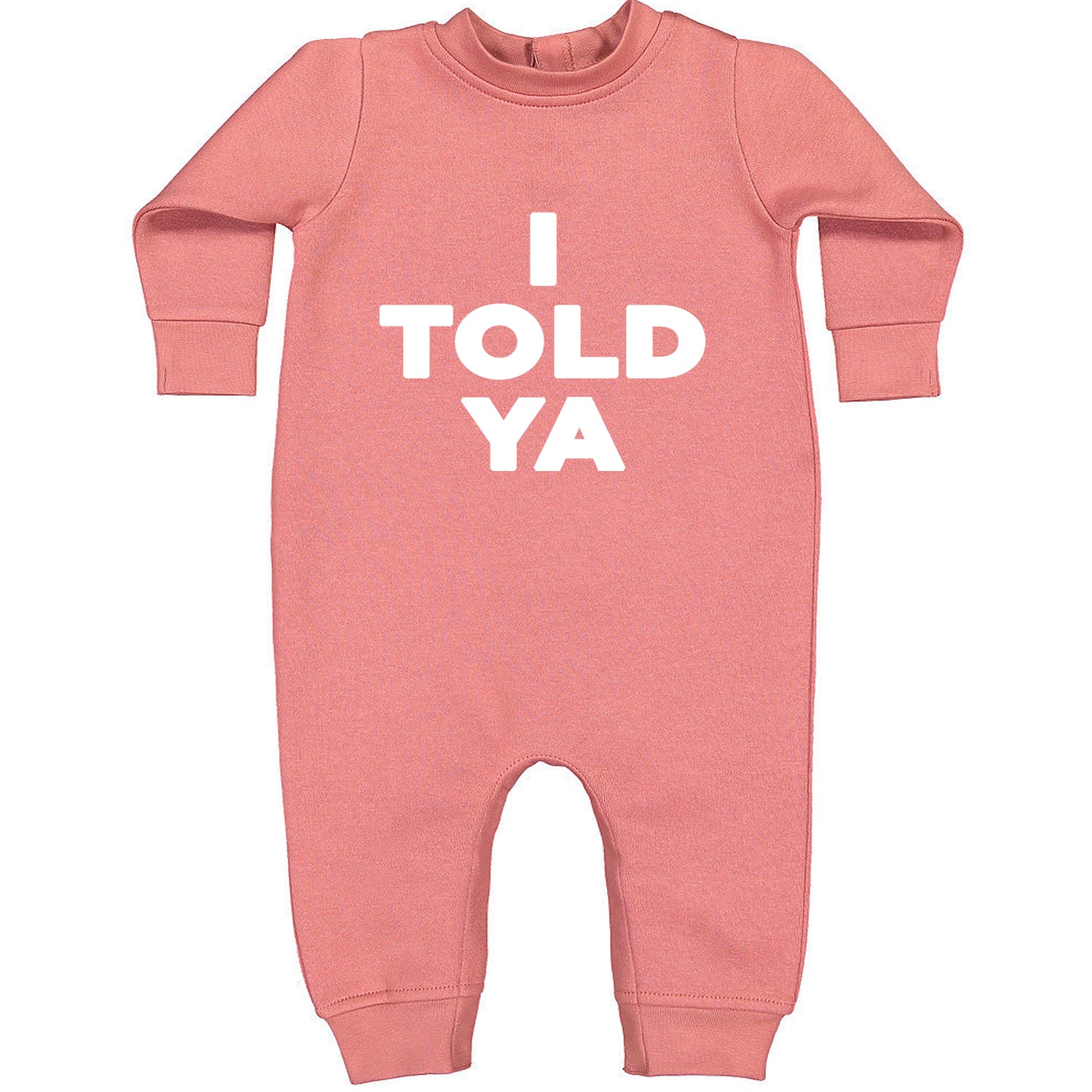 I Told Ya Challenger White Print Toddler Hoodie And Infant Fleece Romper Mauve