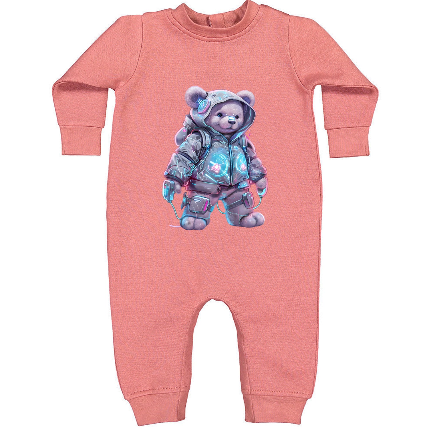 Cyberpunk Adventure Urban Graffiti Bear Toddler Hoodie Or Infant Fleece Romper Mauve