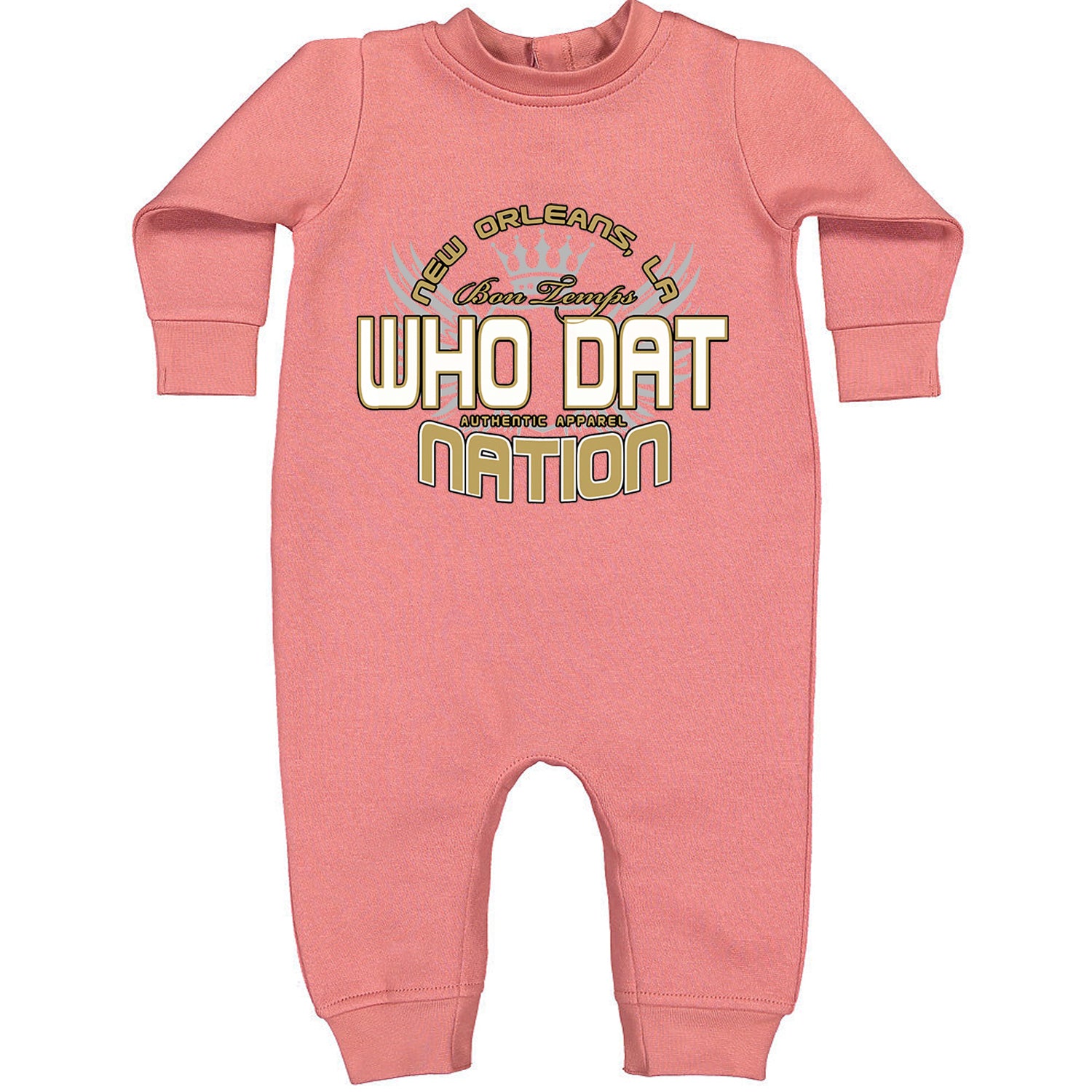 Who Dat Nation New Orleans (Color) Toddler Hoodie And Infant Fleece Romper Mauve