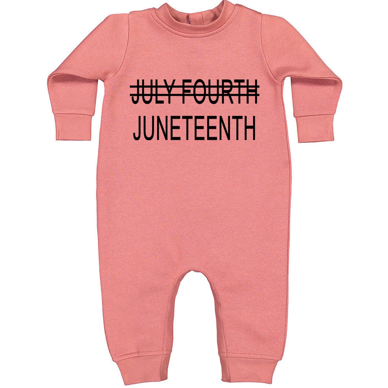 Juneteenth (July Fourth Crossed Out) Jubilee Toddler Hoodie And Infant Fleece Romper Mauve