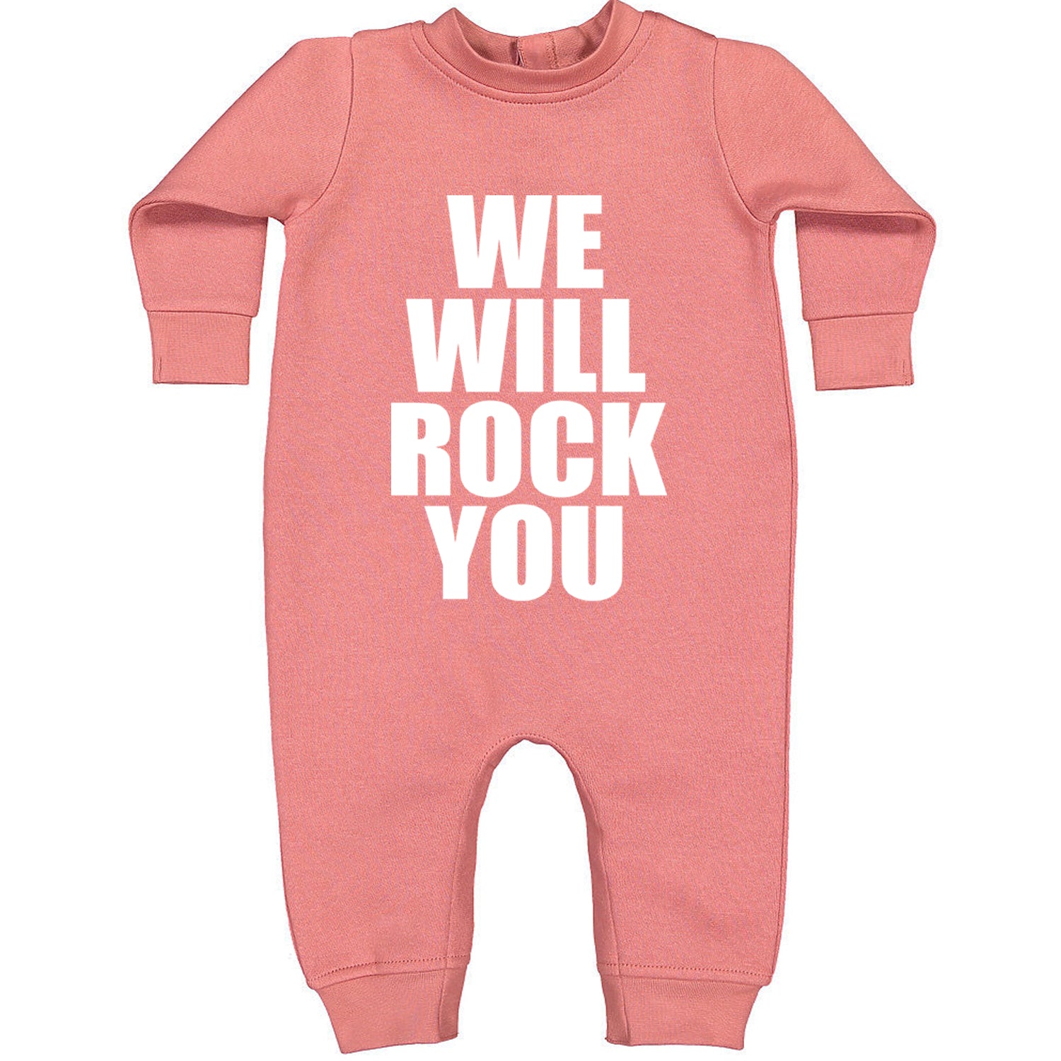 We Will Rock You Toddler Hoodie And Infant Fleece Romper Mauve