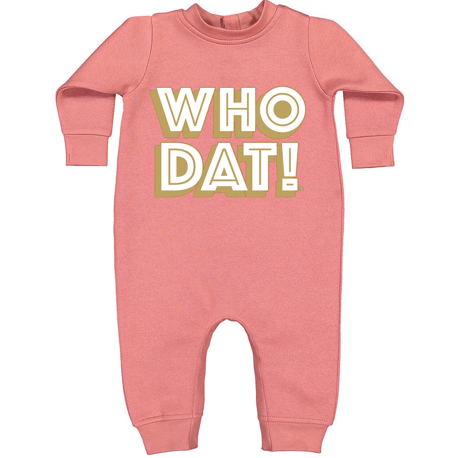 Who Dat Nation Big Bold New Orleans Toddler Hoodie And Infant Fleece Romper Mauve