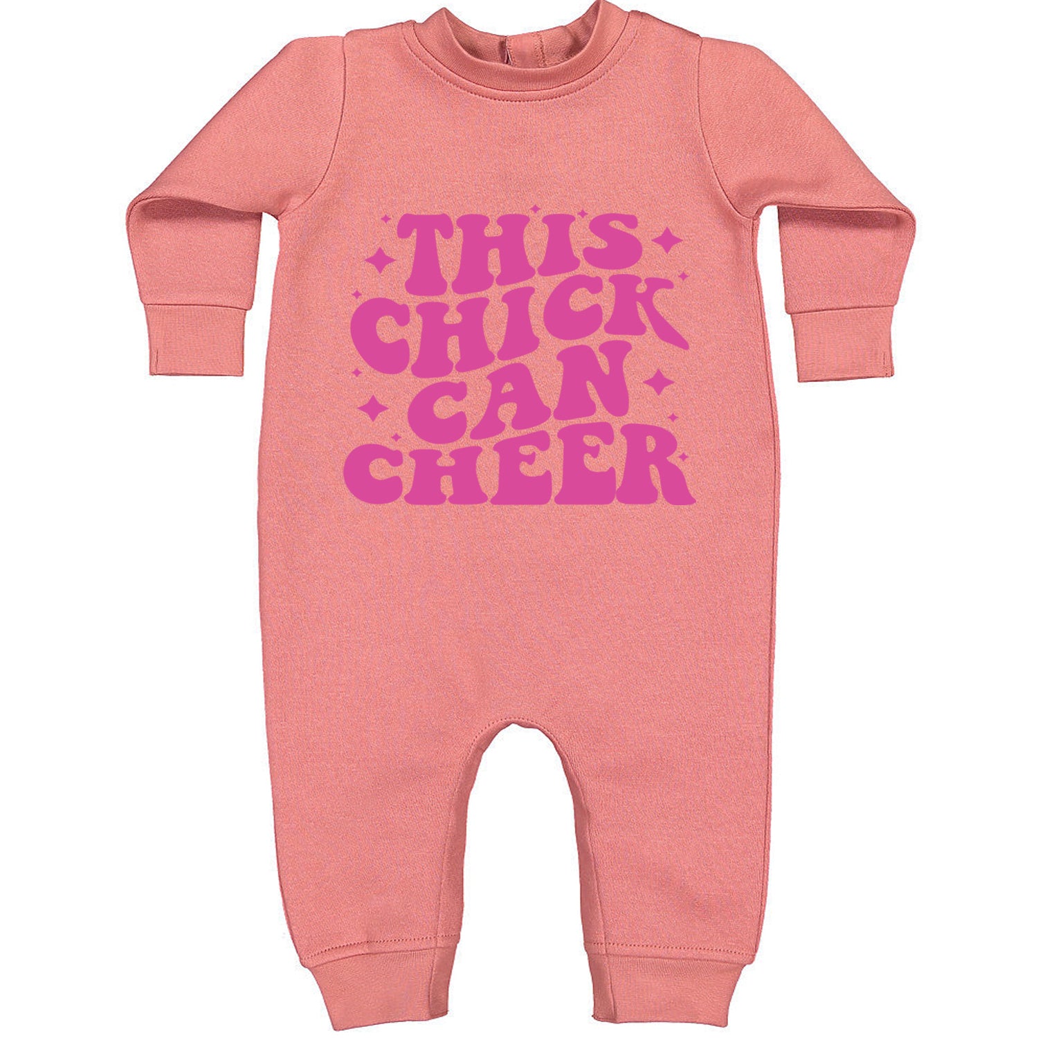 This Chick Can Cheer Toddler Hoodie And Infant Fleece Romper Mauve