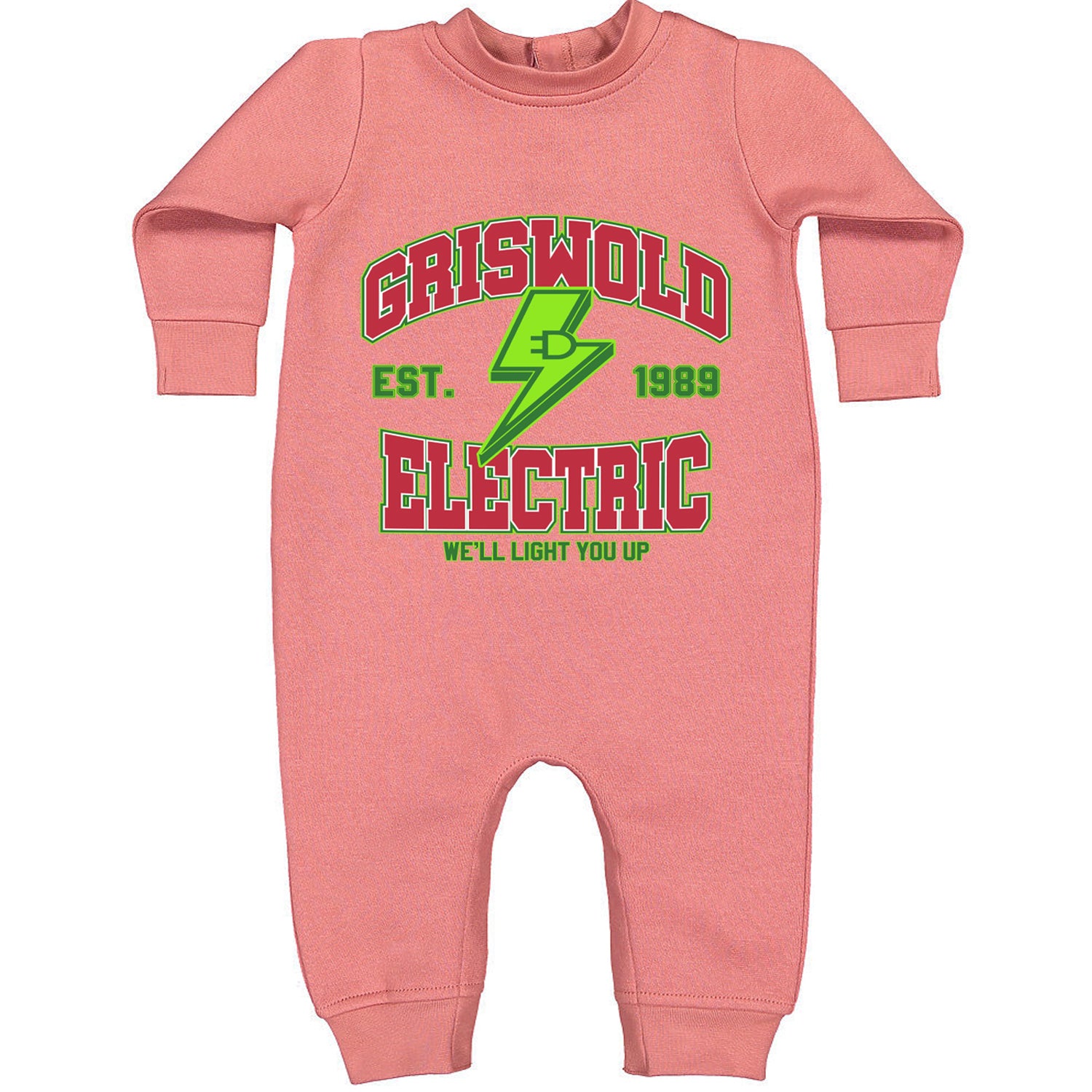 Griswold Electric We'll Light You Up Toddler Hoodie And Infant Fleece Romper Mauve