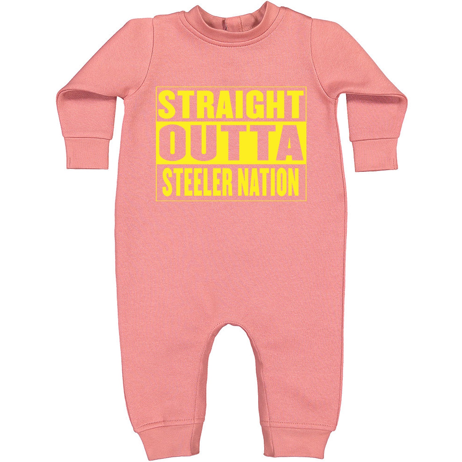 Straight Outta Steeler Nation Football  Toddler Hoodie And Infant Fleece Romper Mauve