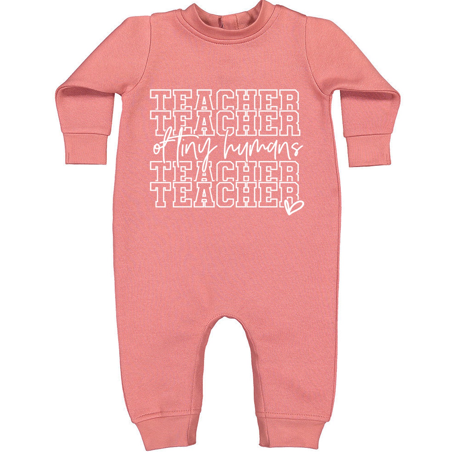 Teacher Of Tiny Humans Toddler Hoodie And Infant Fleece Romper Mauve