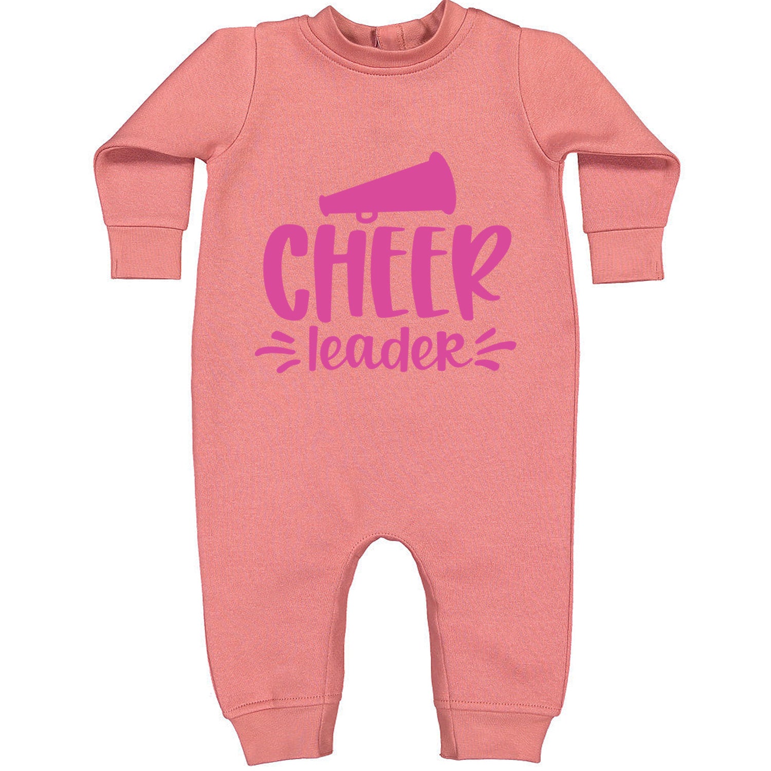 Cheerleader Bullhorn Toddler Hoodie And Infant Fleece Romper Mauve