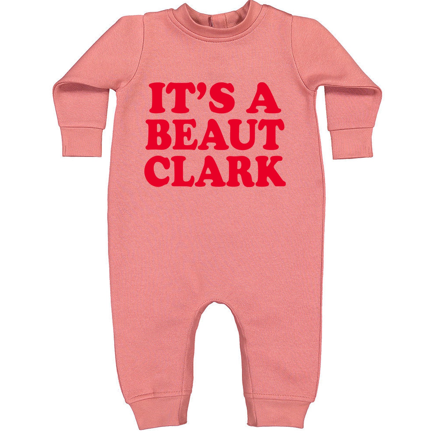 It's a Beaut Clark Festive Christmas Toddler Hoodie And Infant Fleece Romper Mauve