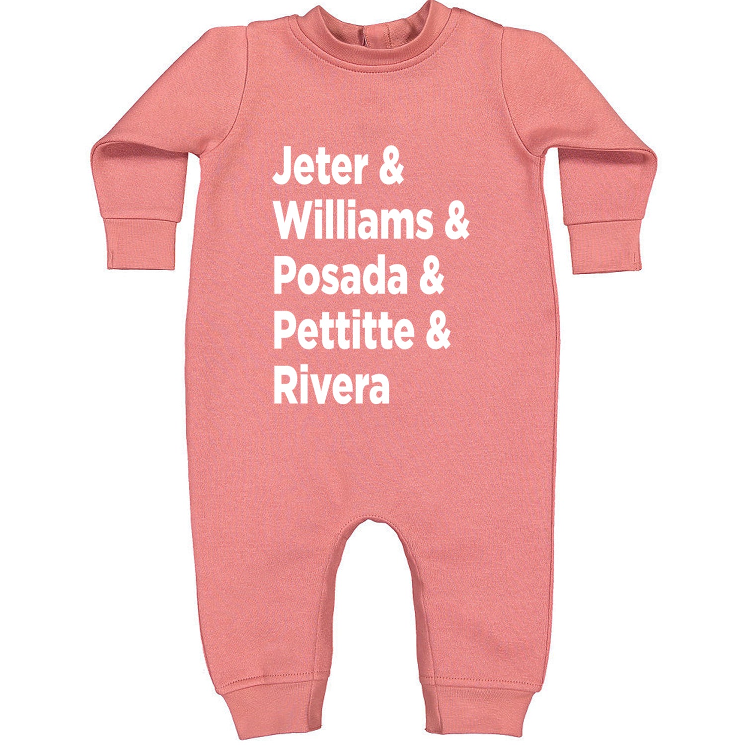 Jeter & Williams & Posada & Pettitte & Rivera Toddler Hoodie And Infant Fleece Romper Mauve