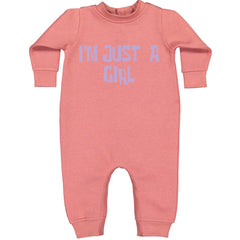 I'm Just A Girl Guts Music Toddler Hoodie And Infant Fleece Romper Mauve