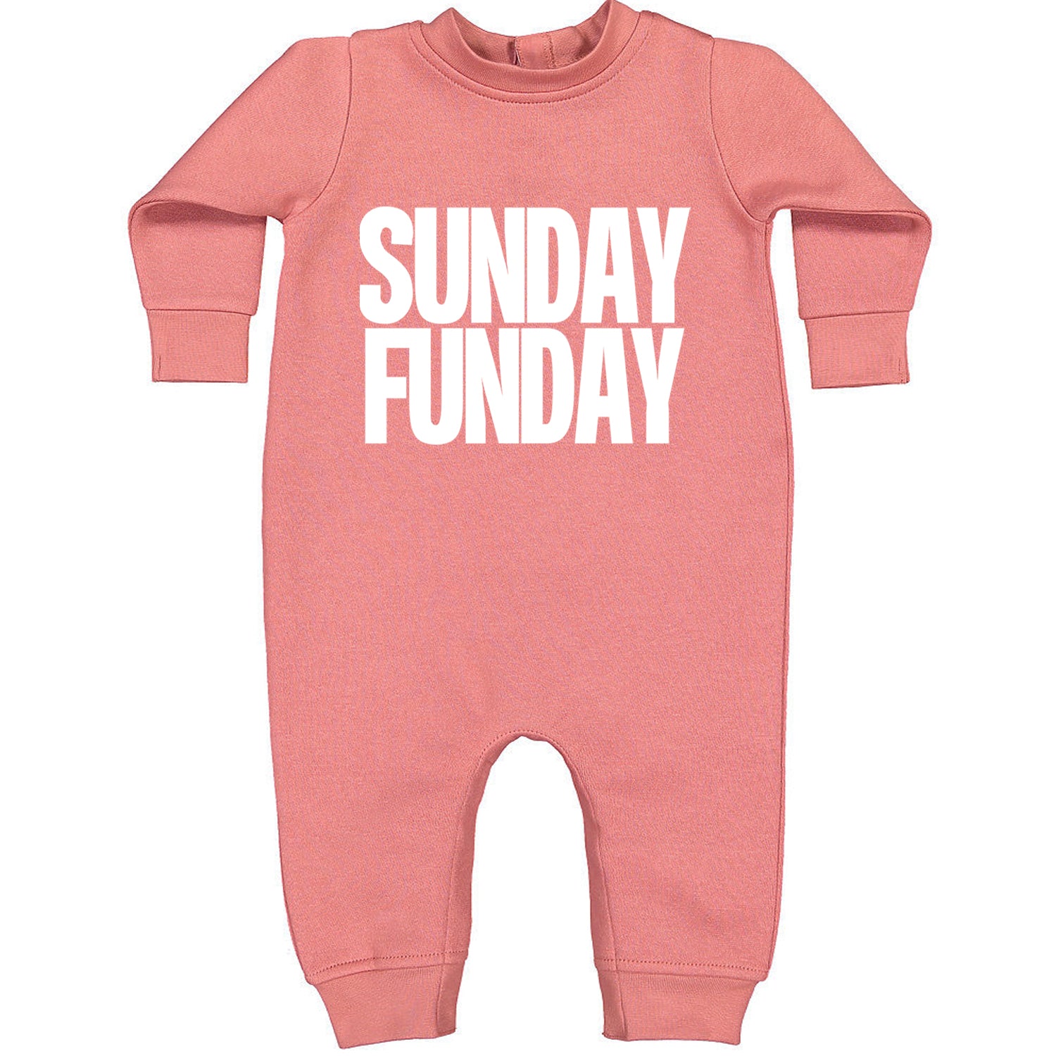 Sunday Funday  Toddler Hoodie And Infant Fleece Romper Mauve