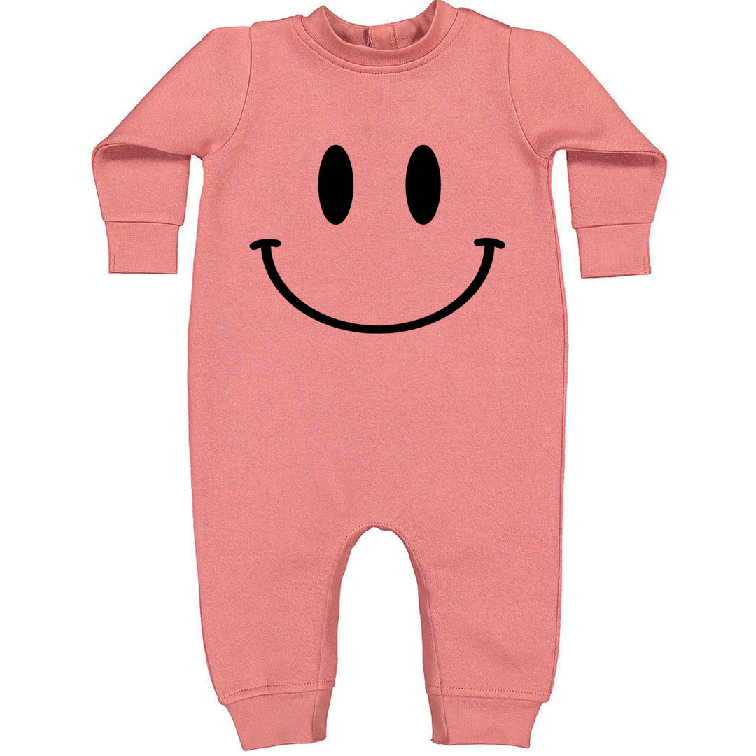 Smile Face graphic on Toddler Hoodie and Baby Fleece Onesie in Mauve alternate view 2
