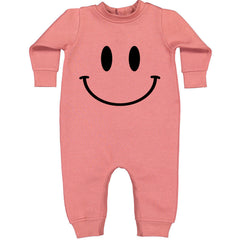 Smile Face graphic on Toddler Hoodie and Baby Fleece Onesie in Mauve alternate view 2