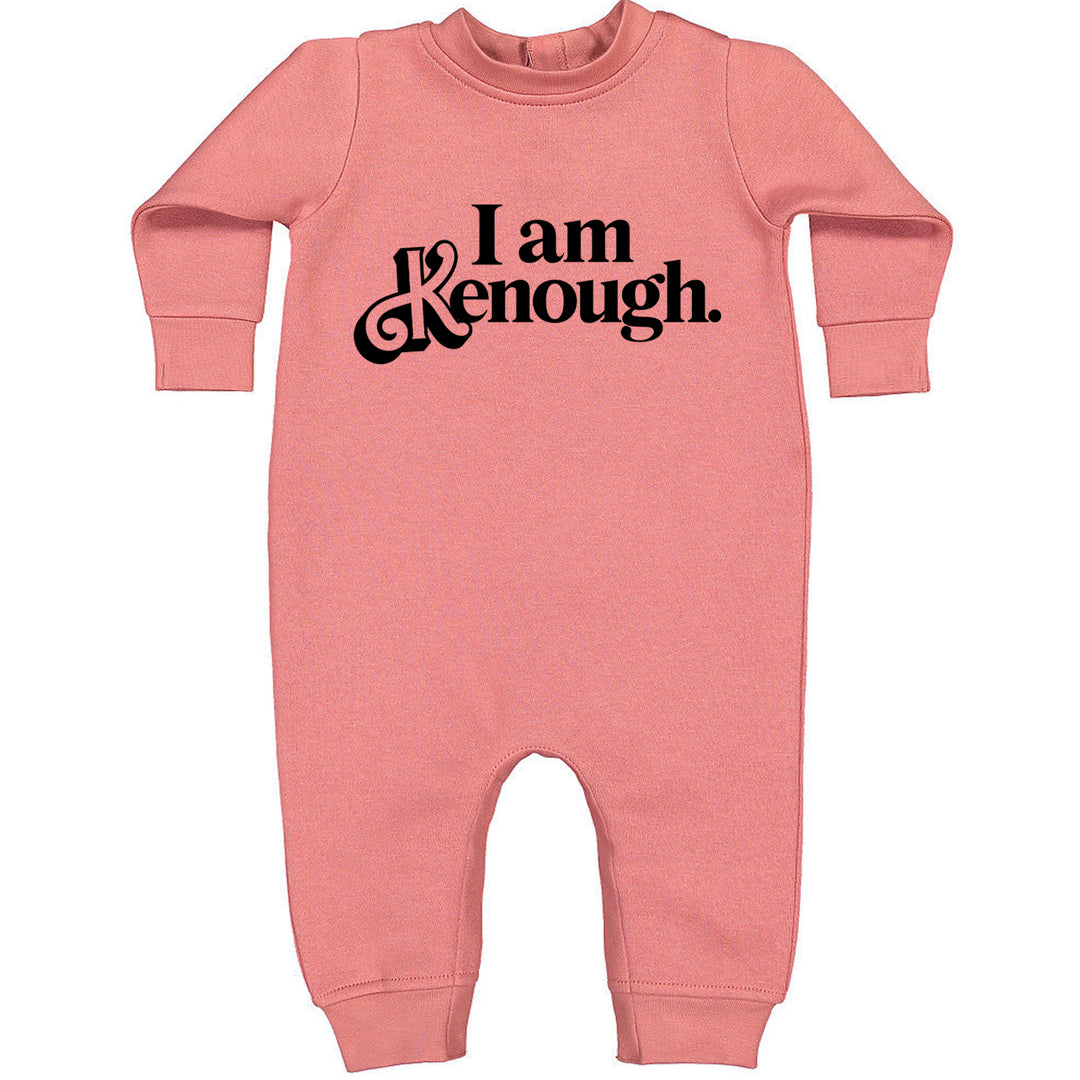 I Am Kenough Barbenheimer Toddler Hoodie And Infant Fleece Romper Mauve
