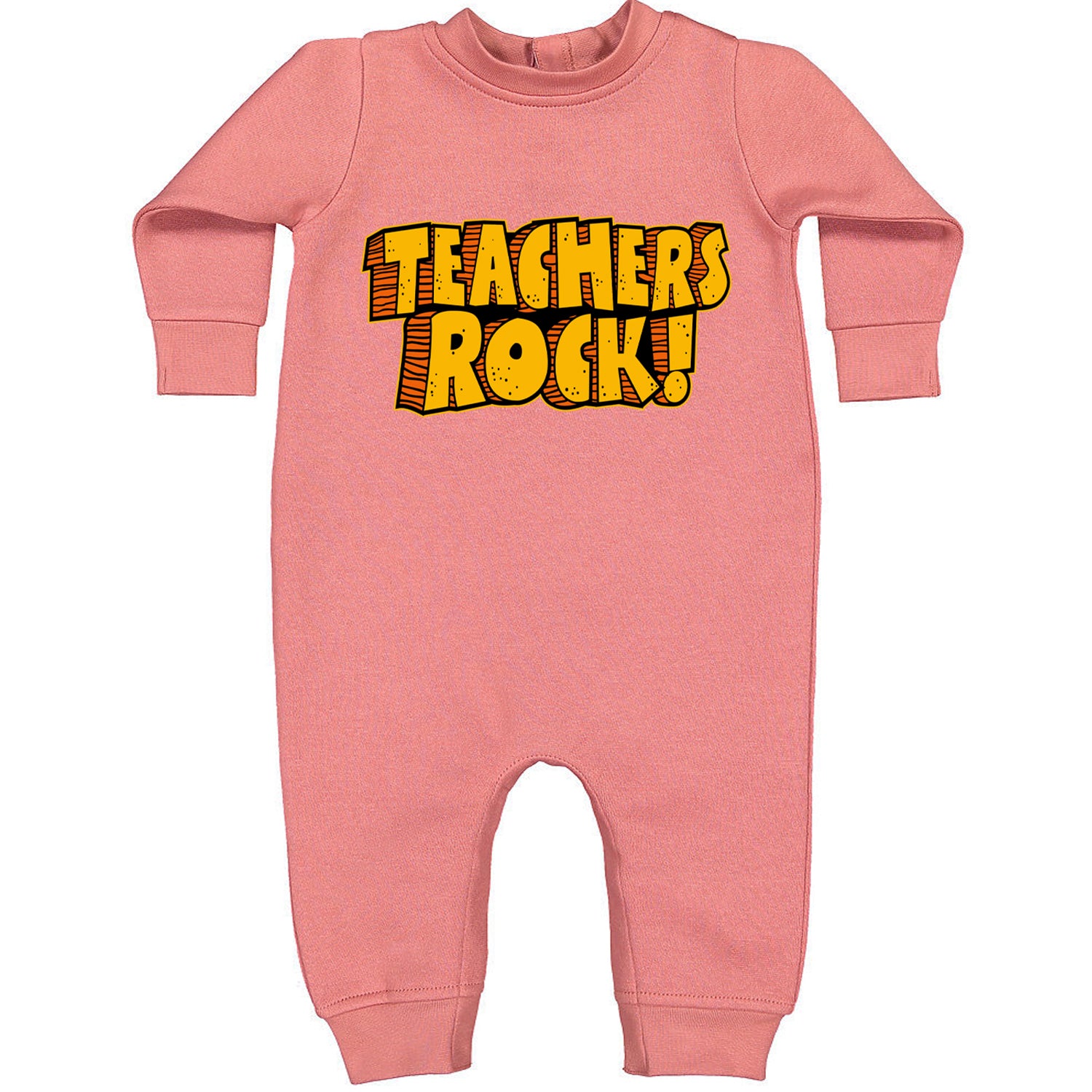 Teachers Rock Retro Toddler Hoodie And Infant Fleece Romper Mauve