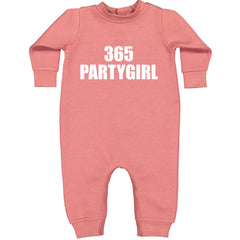 365 Party Girl Brat Girl Summer Toddler Hoodie And Infant Fleece Romper Mauve