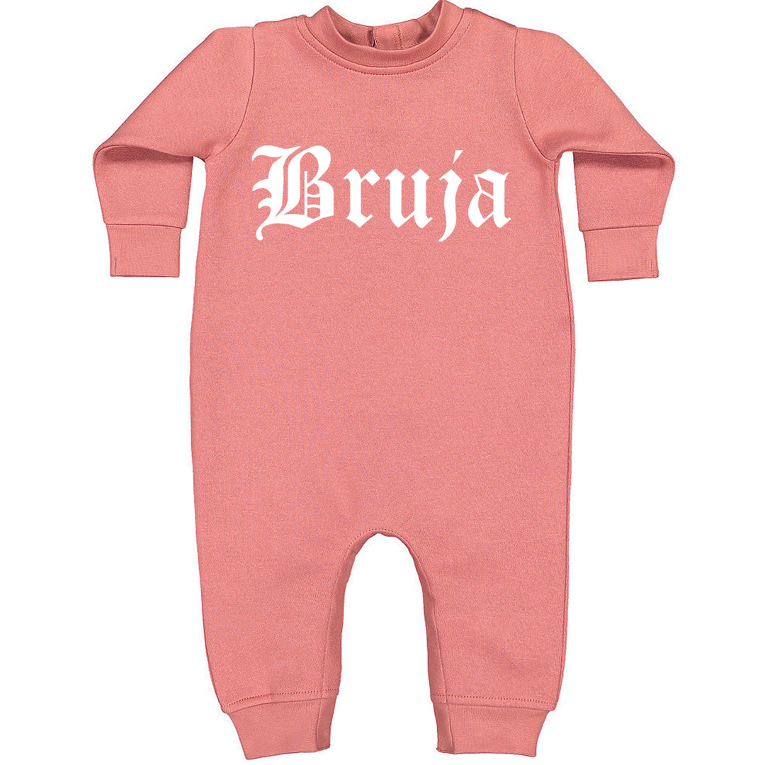 Bruja Gothic Spanish Witch Toddler Hoodie And Infant Fleece Romper Mauve