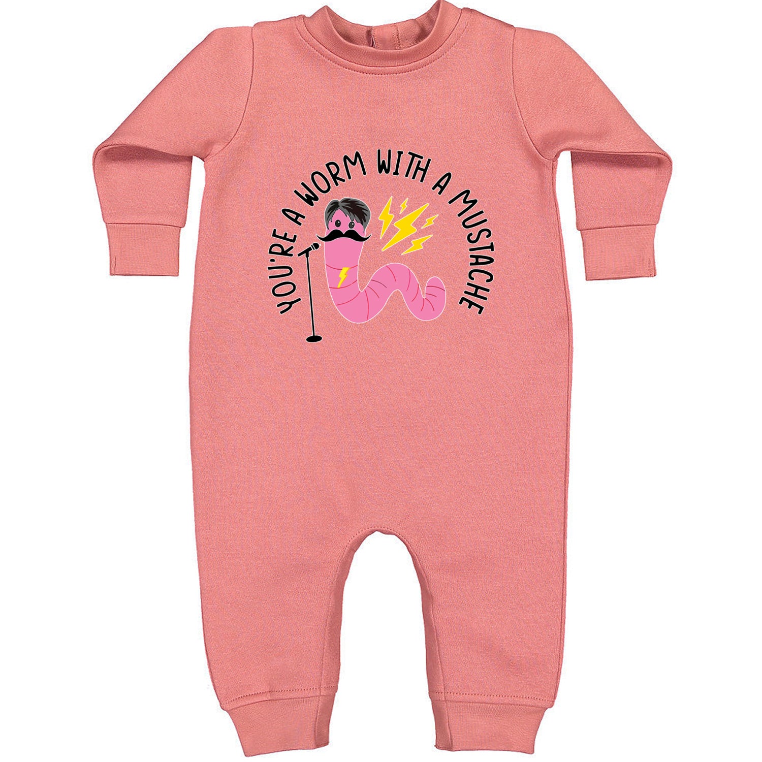 You're A Worm With A Mustache Tom Scandoval Toddler Hoodie And Infant Fleece Romper Mauve