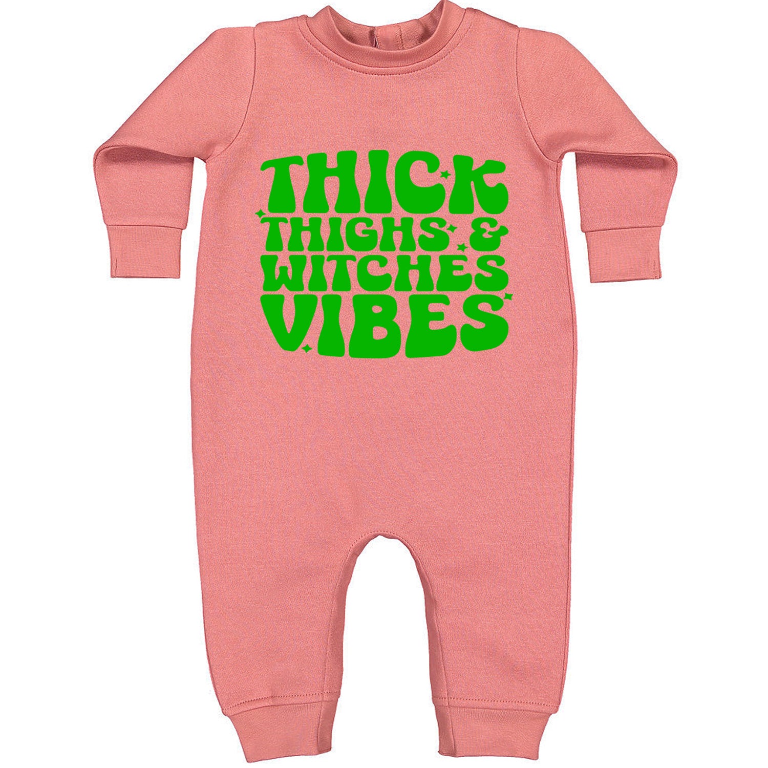 Thick Thighs And Witches Vibes Toddler Hoodie And Infant Fleece Romper Mauve