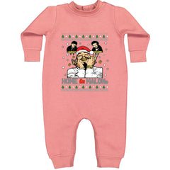Home Malone Ugly Christmas graphic on Toddler Hoodie and Baby Fleece Onesie in Mauve alternate view 2
