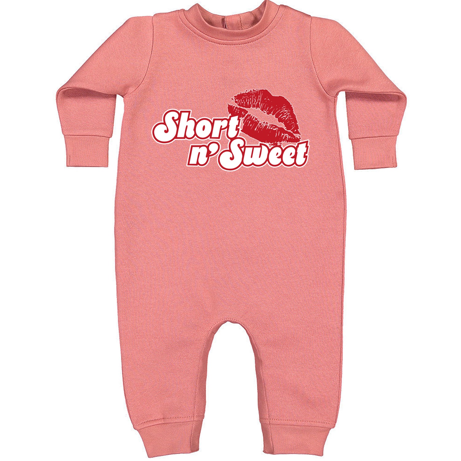 Short N' Sweet Red Lips Toddler Hoodie And Infant Fleece Romper Mauve