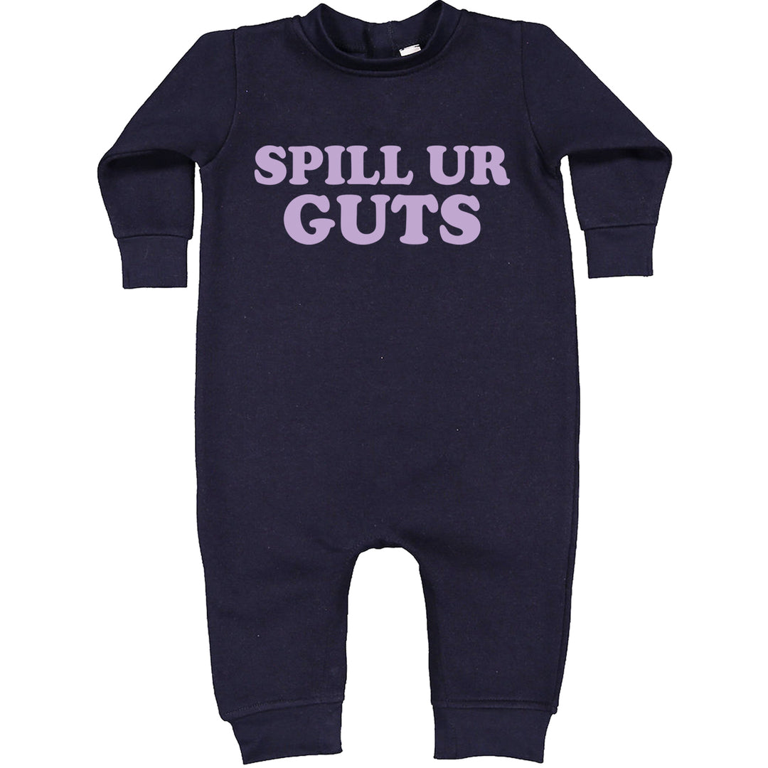 Spill Ur Guts Music Toddler Hoodie And Infant Fleece Romper Navy Blue