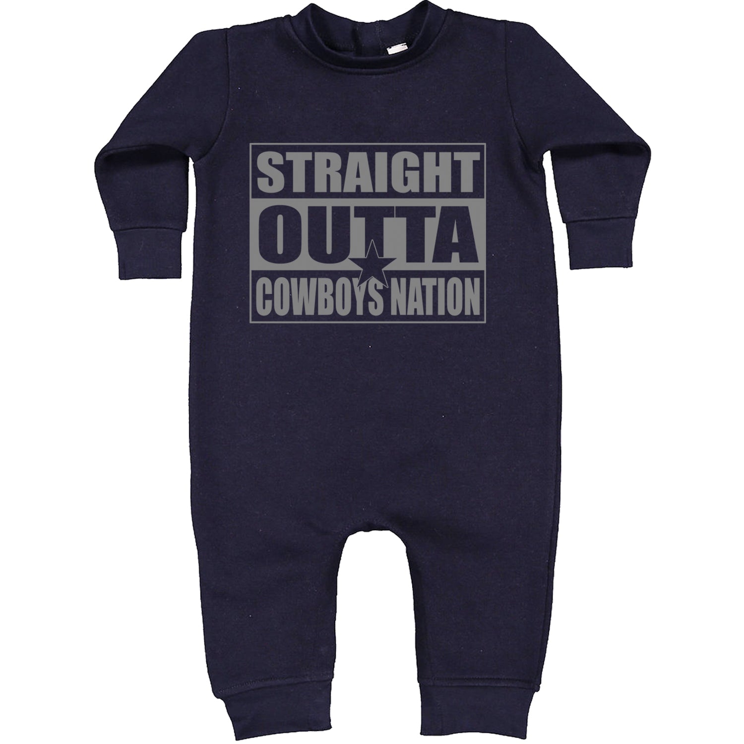 Straight Outta Cowboys Nation   Toddler Hoodie And Infant Fleece Romper Navy Blue