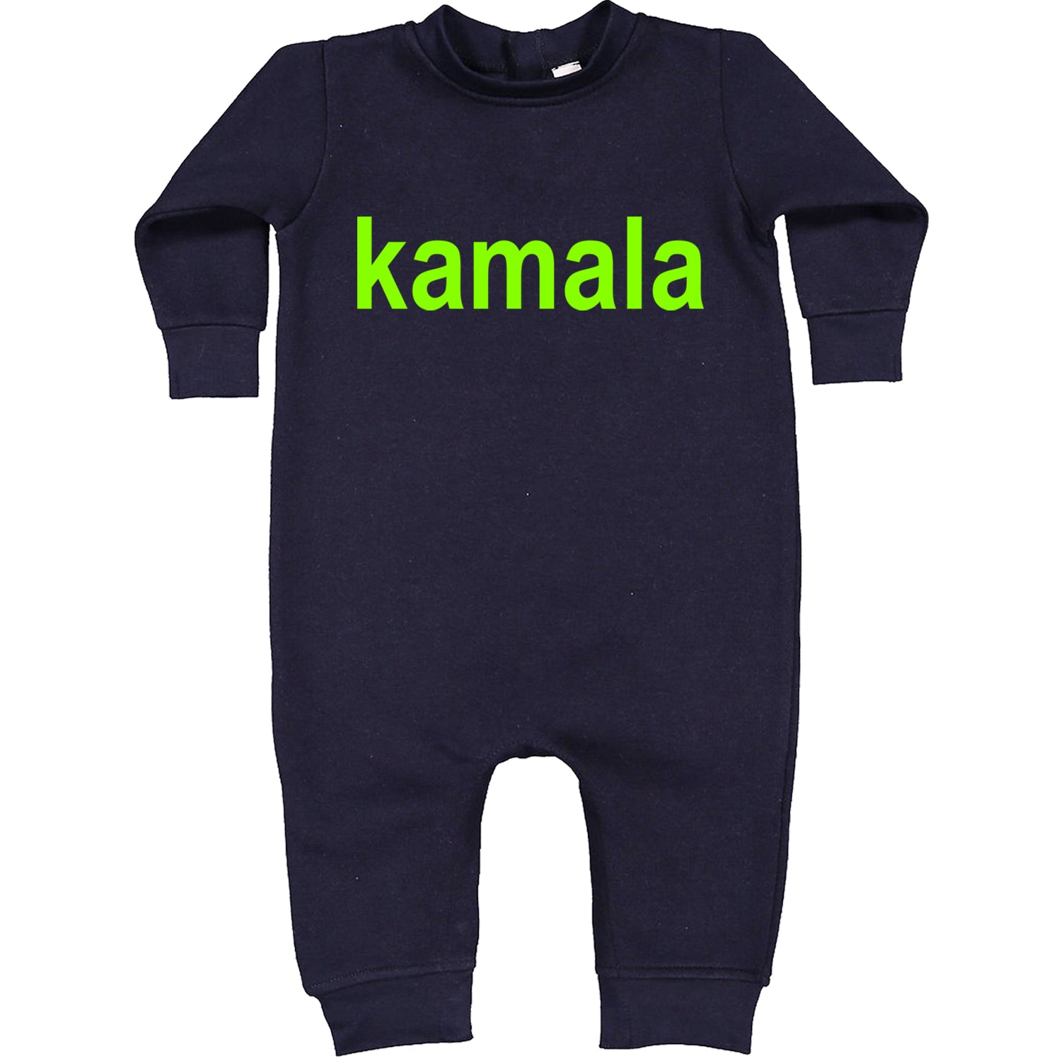 Kamala Bright Green Brat Coconut Tree Toddler Hoodie And Infant Fleece Romper Navy Blue