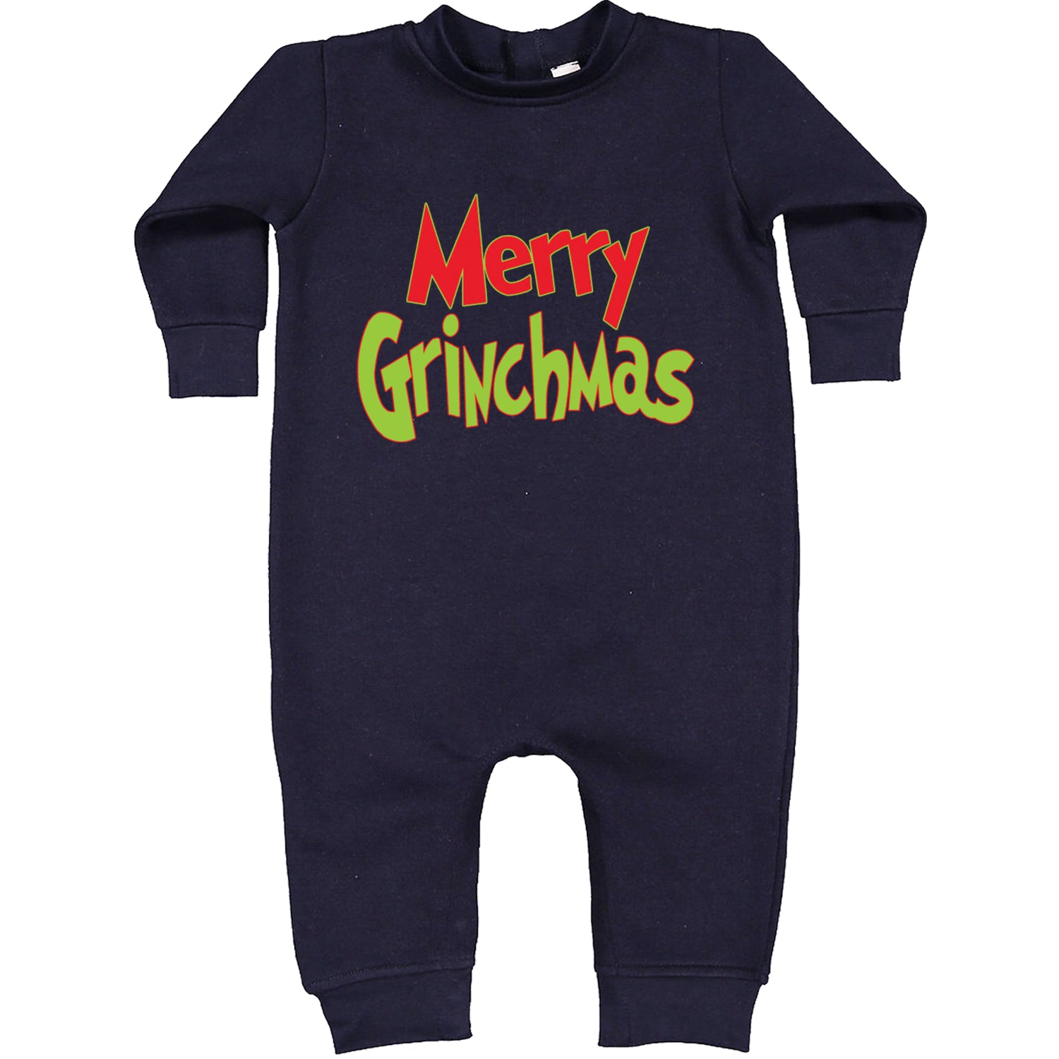 Merry Grinchmas Jolly Merry Christmas Toddler Hoodie And Infant Fleece Romper Navy Blue