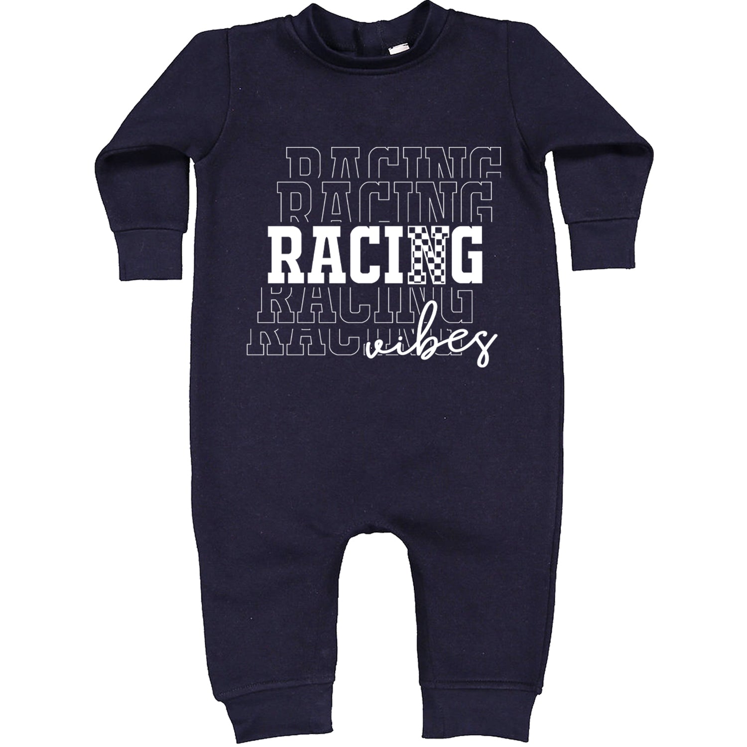 Racing Vibes Toddler Hoodie And Infant Fleece Romper Navy Blue