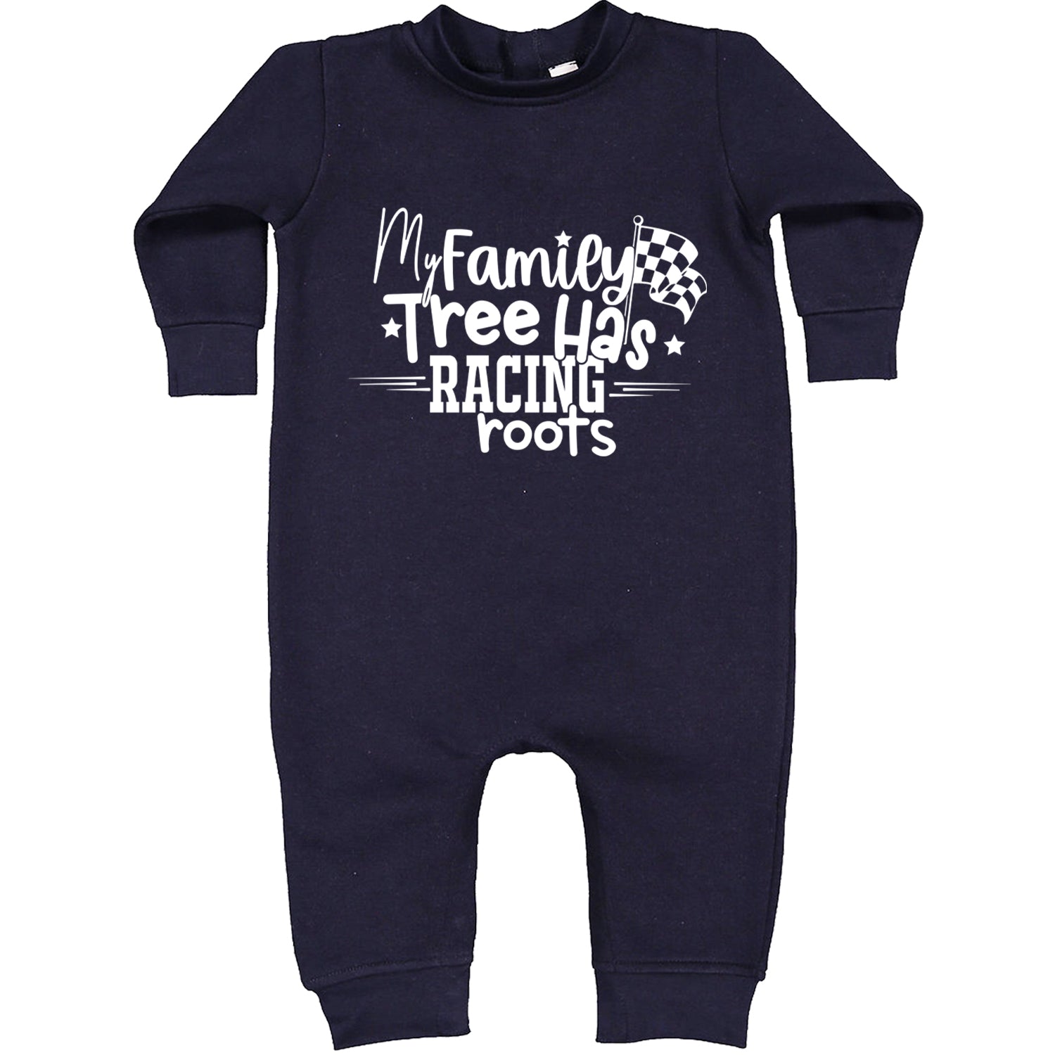 My Family Tree Has Racing Roots Toddler Hoodie And Infant Fleece Romper Navy Blue