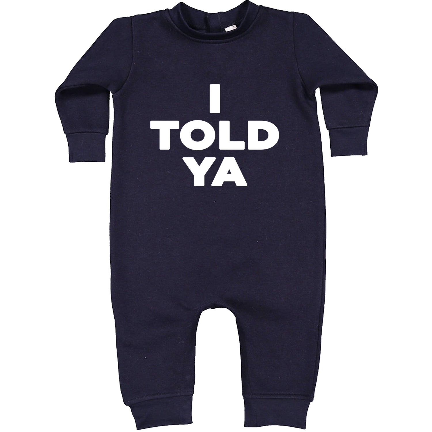 I Told Ya Challenger White Print Toddler Hoodie And Infant Fleece Romper Navy Blue