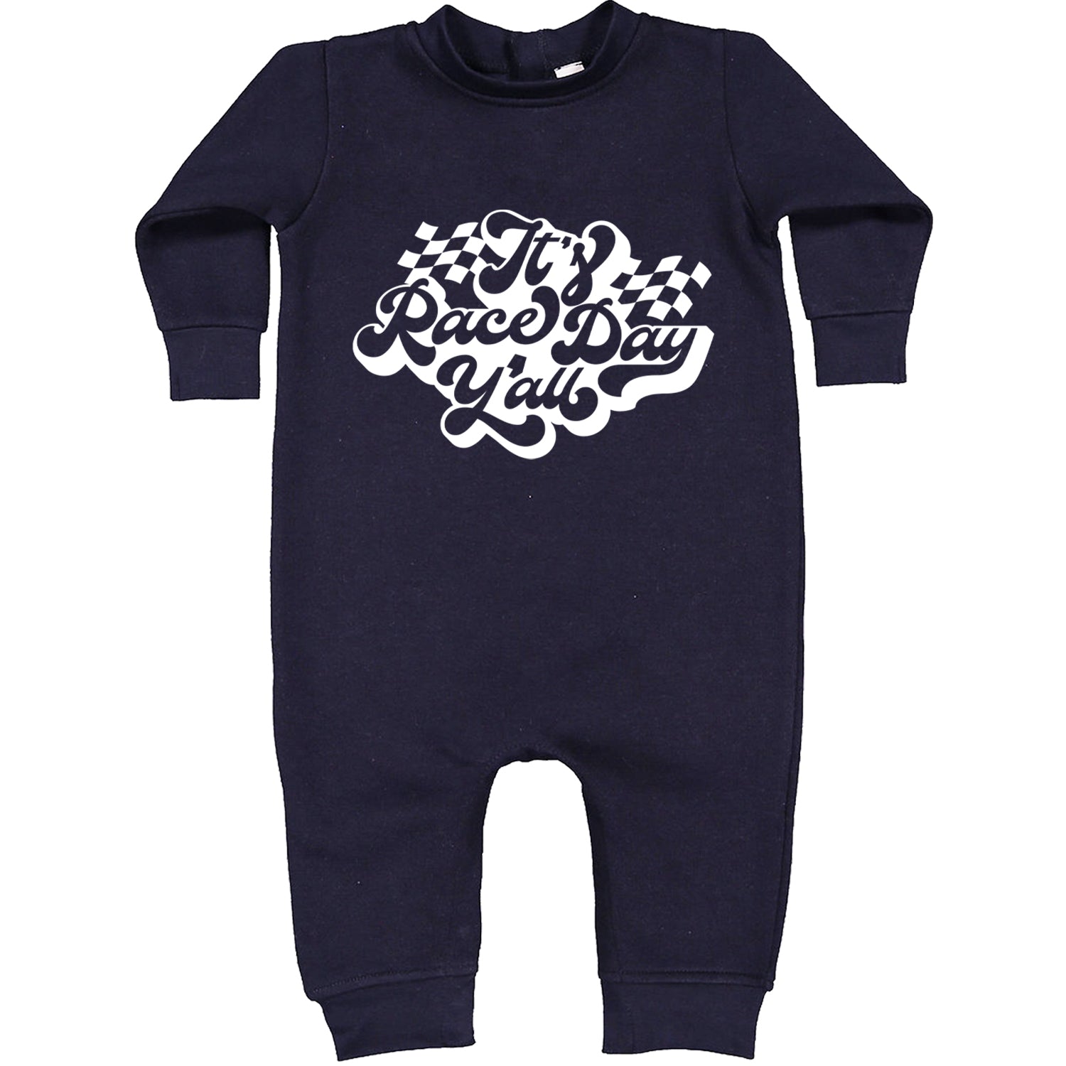 It's Race Day, Y'all Toddler Hoodie And Infant Fleece Romper Navy Blue