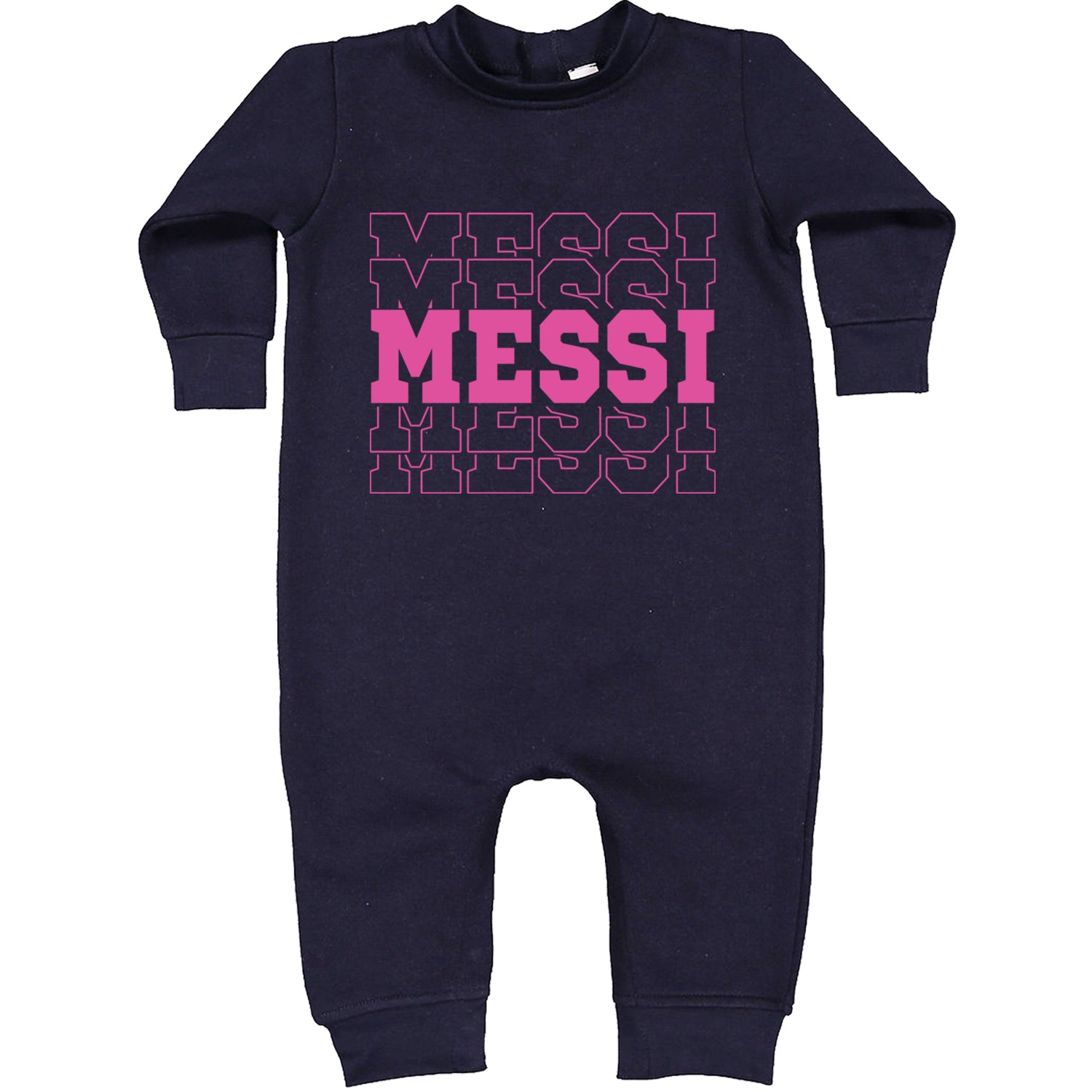 Messi Miami Futbol Toddler Hoodie And Infant Fleece Romper Navy Blue